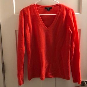 Ann Taylor Cashmere Vneck sweater, salmon color